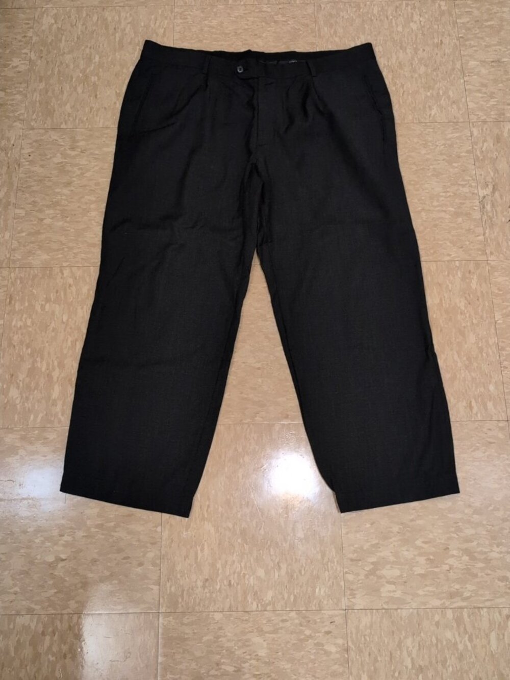 Hugo Boss Pants Mens W38L26 Black Straight Leg Wool Dress Solid Hooker Line